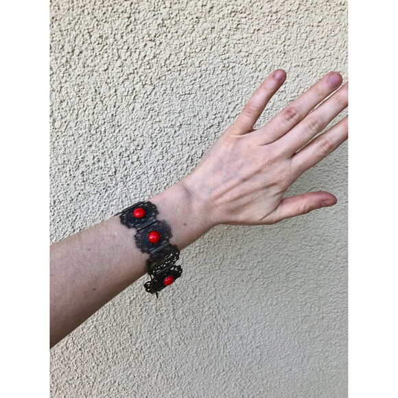 Vintage Filgree Moroccan Bracelet w/ Sword, Elephant Souvenir Du Maroc - Picture 6 of 7